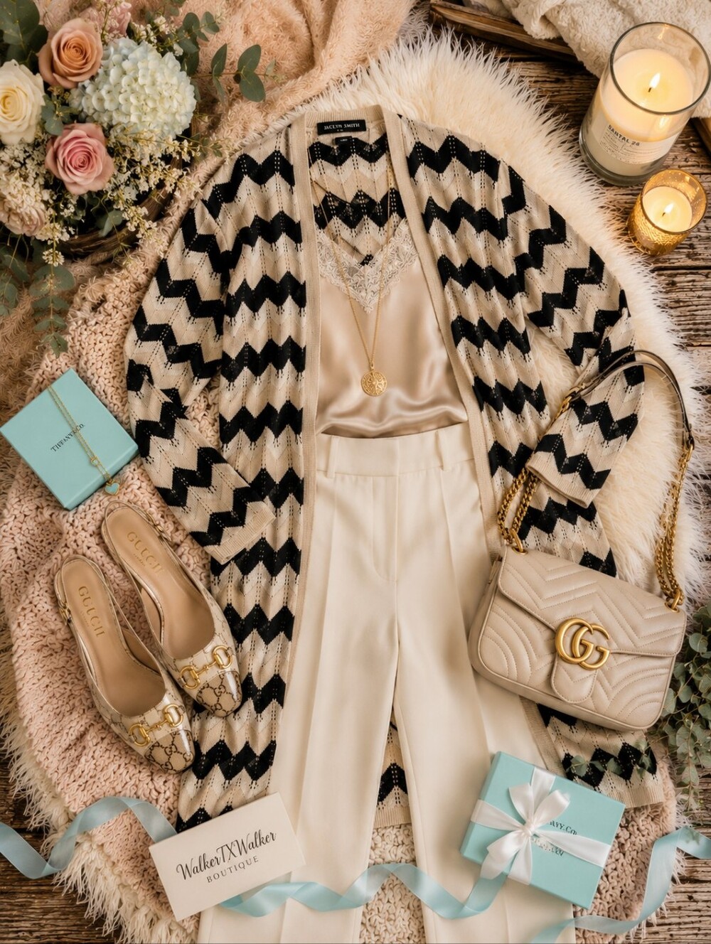 Jaclyn Smith Pointelle Striped Duster Cardigan Sweater | Size Large | Like New | - Picture 3 of 8
